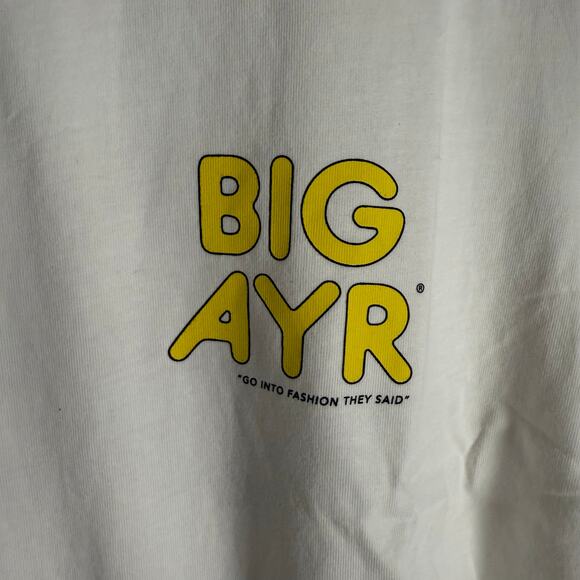AYR The Big AYR White Short Sleeve Crewneck Graphic Dirt Bike Tee Size Medium - Picture 4 of 6